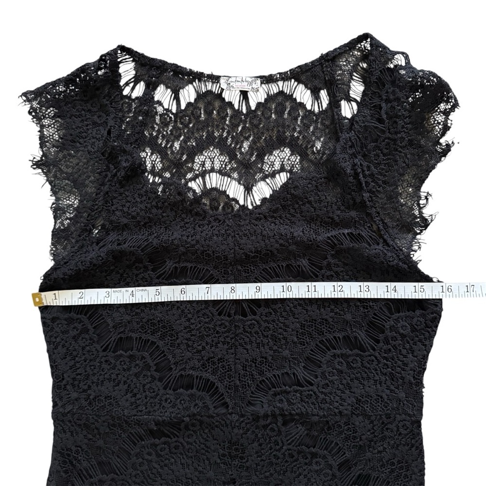 Intimately Free People Peekaboo Lace Hi-Low Dress | Black | S - Picture 10 of 13